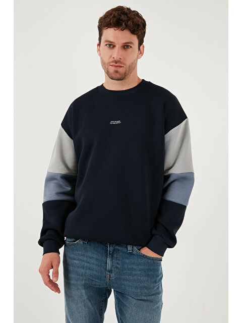 Buratti Pamuklu Relaxed Fit Bisiklet Yaka Şardonlu Renk Bloklu Sweat 5905298T - S000439374-29672