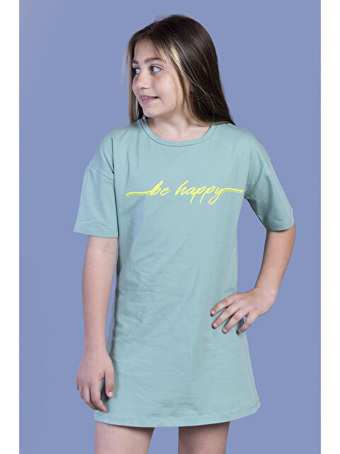 Toontoykids Kız Çocuk Düşük Kol Detaylı Baskılı Elbise - S000268106-18194