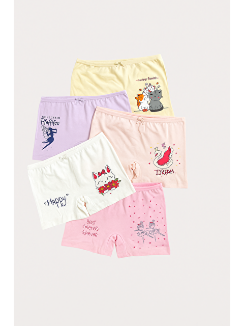 Katia And Bony Kız Çocuk Kedi Desenli 5'Li Boxer - S000415162-23173