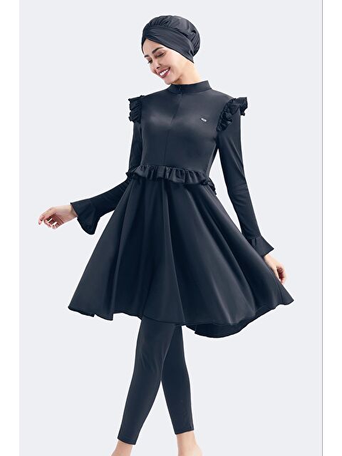 C&City Tam Kapalı 4 Lü Tesettür Mayo 4053 Siyah - S000215985-19351