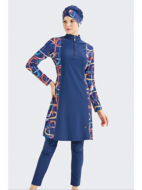 C&City Tam Kapalı 4 Lü Tesettür Mayo 4030 Koyu Lacivert - S000215984-29672