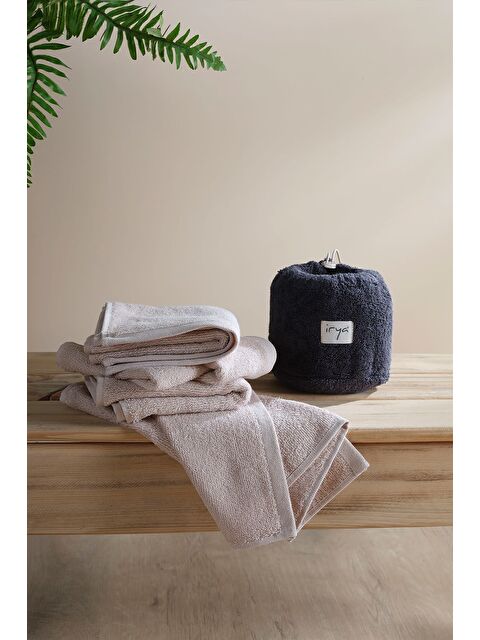 İrya Bouquet Çantalı 4'lü El Havlusu Antrasit-Kum - S000503750-37187