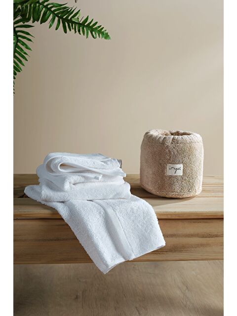 İrya Bouquet Çantalı 4'lü El Havlusu Stone-Beyaz - S000503750-37456