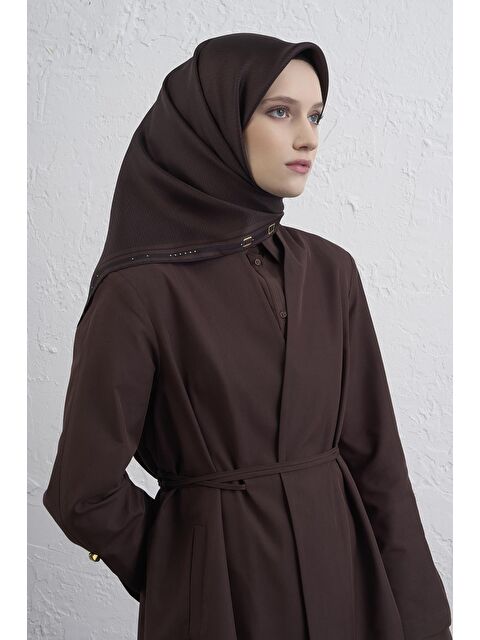 ARMİNE Monogram Desenli Saf İpek Twill Eşarp 9401D 55 - S000500654-28102