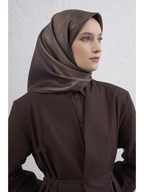 ARMİNE Geometrik Desenli Saf İpek Twill Eşarp 9402D 84 - S000500621-19413