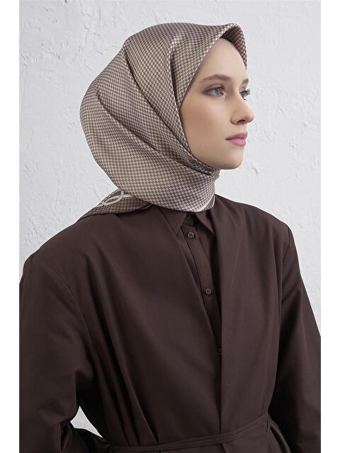 ARMİNE Klasik Desenli Saf İpek Twill Eşarp 9404D 05 - S000500613-29705