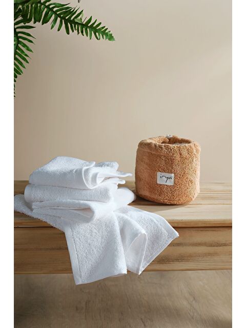 İrya Bouquet Çantalı 4'lü El Havlusu Tütün-Beyaz - S000503750-37319