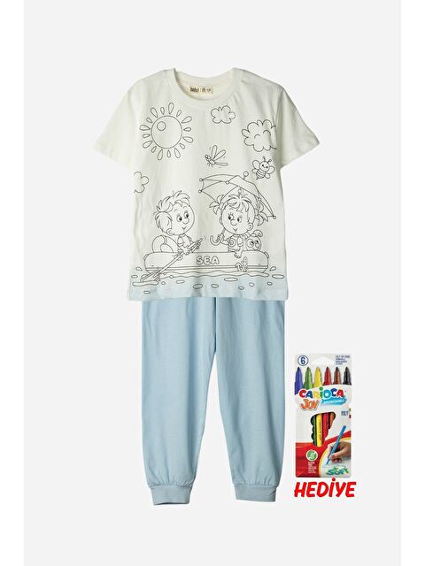 ZUZUNGA En Sevimli Figürleri Özel Kalemi ile BOYANABİLİR Çocuk Pijama Takımı (Yıkama Sonrası Leke Bırakmaz) - S000524820-3642