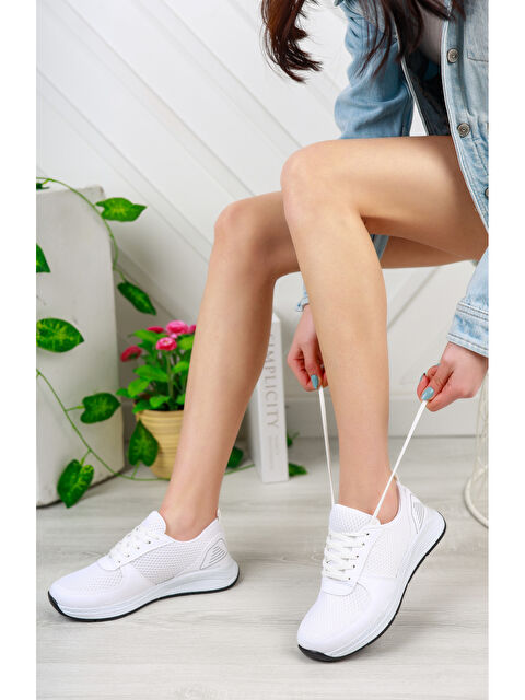 Pasyone Beyaz Kadın Fileli Sneaker Günlük Ayakkabı - S000459509-20063