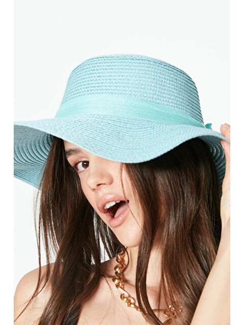 C&City Hasır Plaj Şapkası Y23730-22 Mavi - S000216786-17234