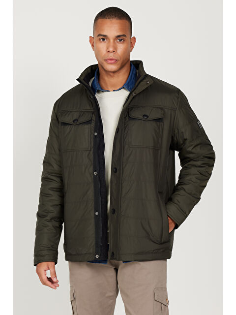 Altınyıldız Classics Erkek Haki Standart Fit Normal Kesim Dik Yaka Şişme Mont - S000403265-18547