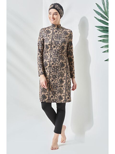 C&City Tam Kapalı Tesettür Mayo C12002 Kahverengi - S000215996-19413