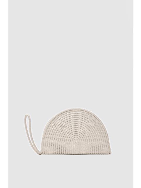 Shulebags Most Hasır Clutch Çanta Krem - S000423279-19966