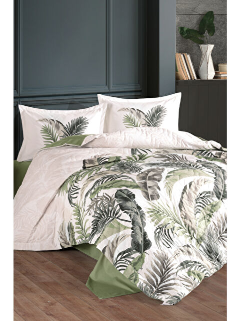 Clasy %100 Pamuk Çift Kişilik Dört Mevsim Set Hena Yeşil - S000275562-18194