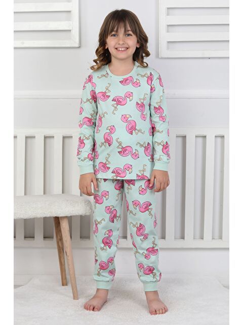 ZUZUNGA Cute Flamingo Desenli Kız Çocuk Pijama Takımı - S000524824-21254