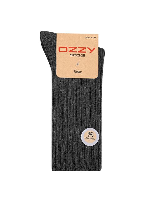 Ozzy Socks 1 Çift Kışlık Füme Erkek Lambswool Yünlü Uyku Çorabı Soft Touch - S000155157-33408