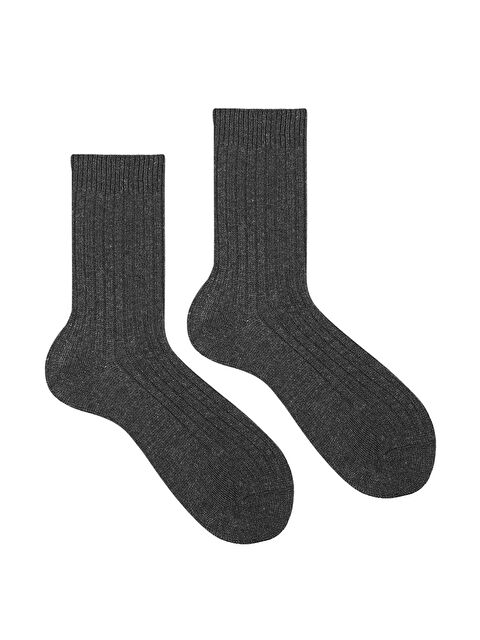 Ozzy Socks 1 Çift Kışlık Füme Erkek Lambswool Yünlü Uyku Çorabı Soft Touch - S000155157-33408