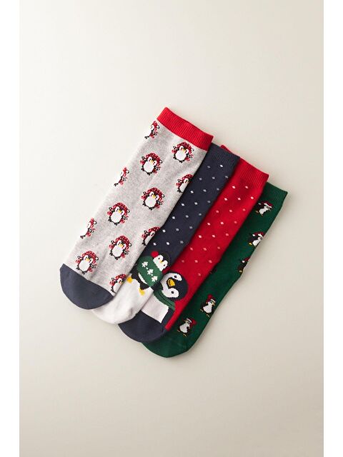 Katia And Bony Çocuk 4 lü Paket Sevimli Penguen Soket Çorap - S000272764-23173