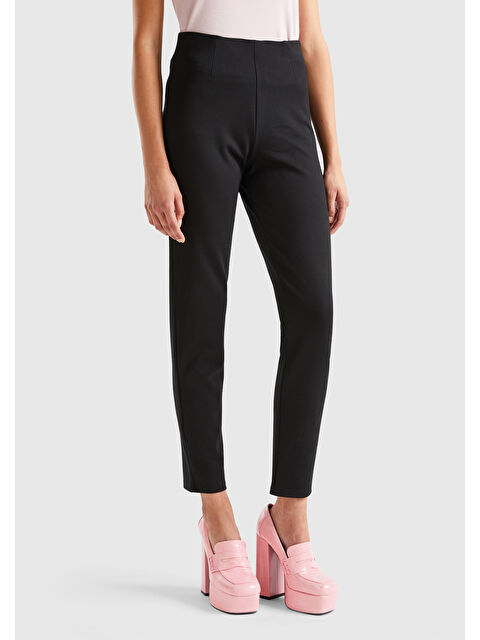 United Colors Of Benetton Kadın Siyah Poliviskoz Skinny Fit Pantolon - S000297435-19351