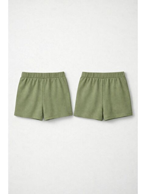 JackandRoy 2li Set Genç Kız Beli Lastikli Basic Pamuklu Şort - S000524814-18547