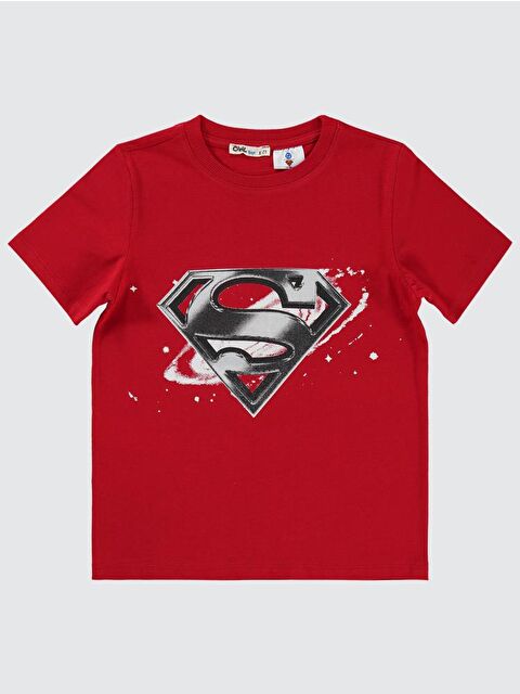Superman Süperman Logolu 10-13 Yaş Tişört - Kırmızı11-12 Yaş