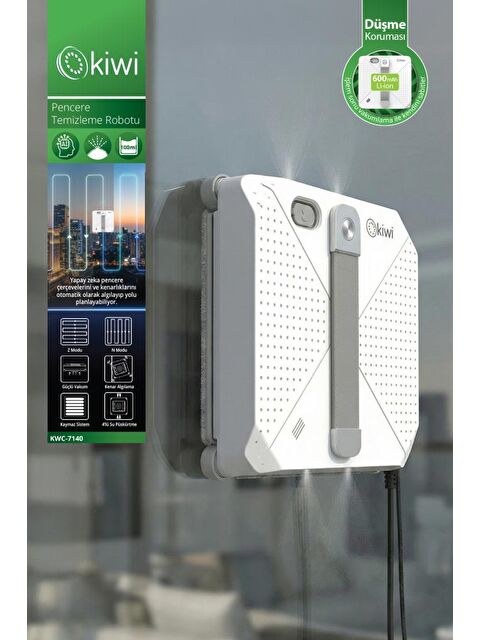 Kiwi KWC-7140 Pencere Temizleme Robotu | 3500Pa Emiş & 3 Mod & Su Hazneli