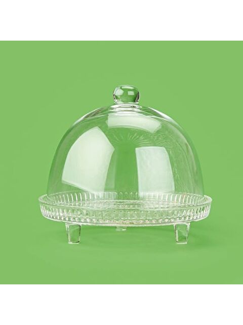 Alegre Glass Lulu Kristal Kapaklı Fanus - Şeffaf - 22x20 cm