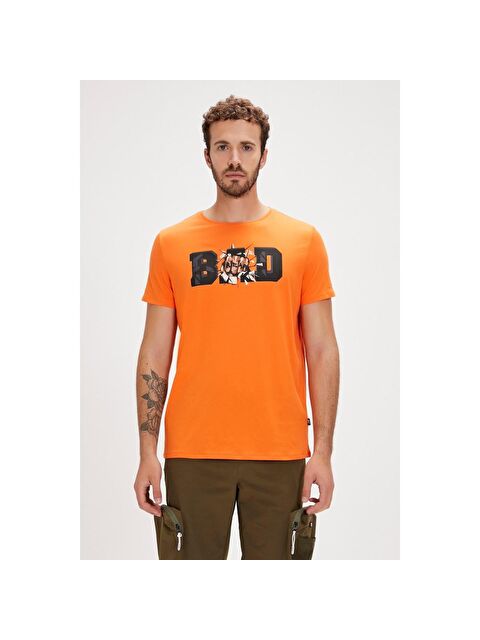 Bad Bear Bang Erkek Turuncu Yuvarlak Yaka Tişört