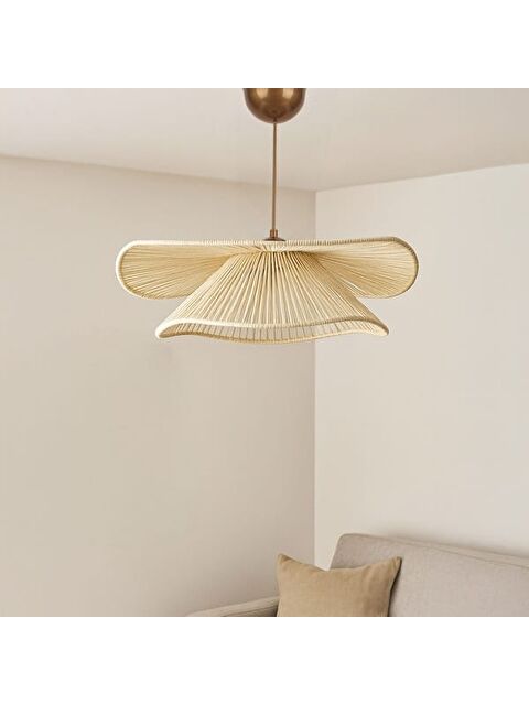 HMY Design Duvela Handmade Tekli Sarkıt Avize - Krem