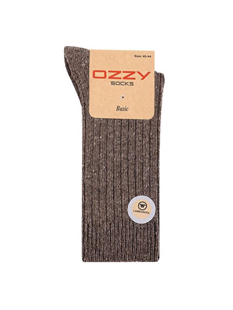 Ozzy Socks 1 Çift Kışlık Kahve Erkek Lambswool Yünlü Uyku Çorabı Soft Touch - S000155157-19413