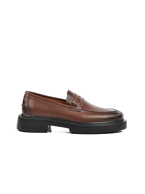 Ayakmod Kahve Rugan Hakiki Deri Erkek Loafer Ayakkabı Premium 1018 M - S000298497-19413