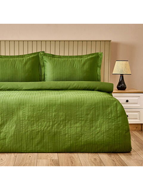 Evidea Soft Dobby Weave Çift Kişilik Nevresim Takımı - Haki