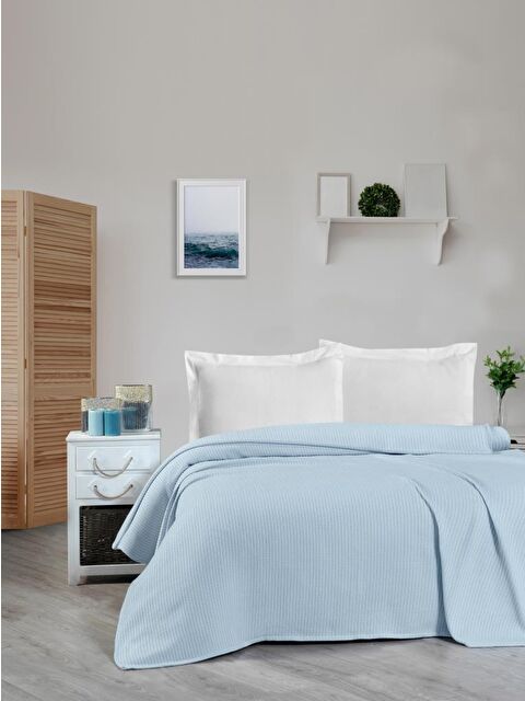 Mulberry Örgü Kalın İplik Pike Yatak Örtüsü Siyah 220x240
