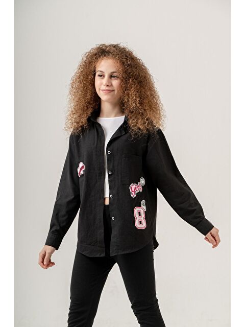 pi pengai Kız Çocuk Flam Pamuk Gömlek P1085 - S000346000-19351