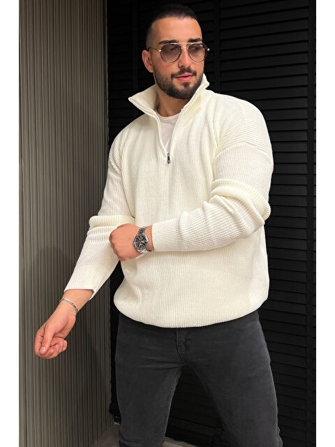 Mishar İtalia Erkek Yaka Fermuarlı Triko Kazak - S000308551-19966