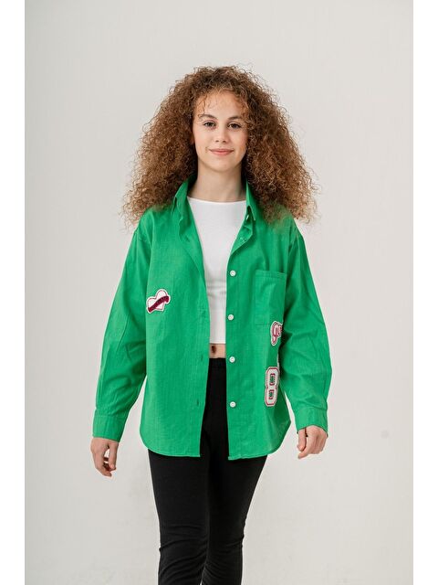 pi pengai Kız Çocuk Flam Pamuk Gömlek P1085 - S000346000-19972