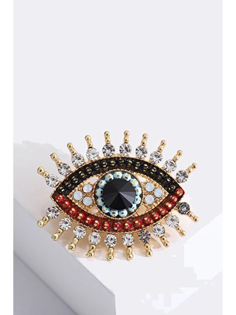 New Obsessions Taşlı Göz Broş Yaka İğnesi - S000336312-23173