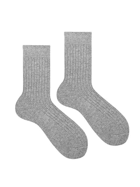 Ozzy Socks 1 Çift Kışlık Gri Erkek Lambswool Yünlü Uyku Çorabı Soft Touch - S000155157-17308