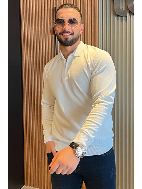 Mishar İtalia Polo Yaka Yarım Fermuarlı Erkek Triko Kazak - S000324294-20063