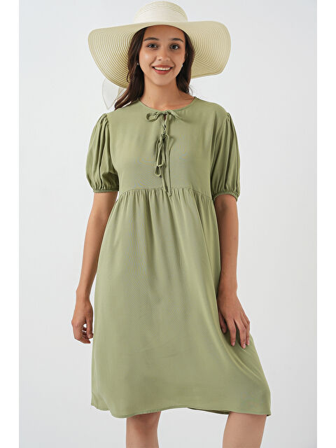 Bigdart Kadın Bağcıklı Midi Elbise 2575 - C. Çağla - S000418896-5207