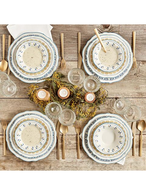 Bella Maison Mabel Stoneware 48 Parça 12 Kişilik Yemek Takımı Mavi - S000154654-17234