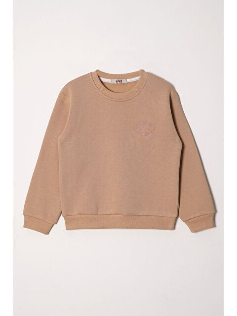 Zepkids Power Girl Nakışlı Şardonlu Kız Çocuk Vizon Renk Sweat - S000357141-26429