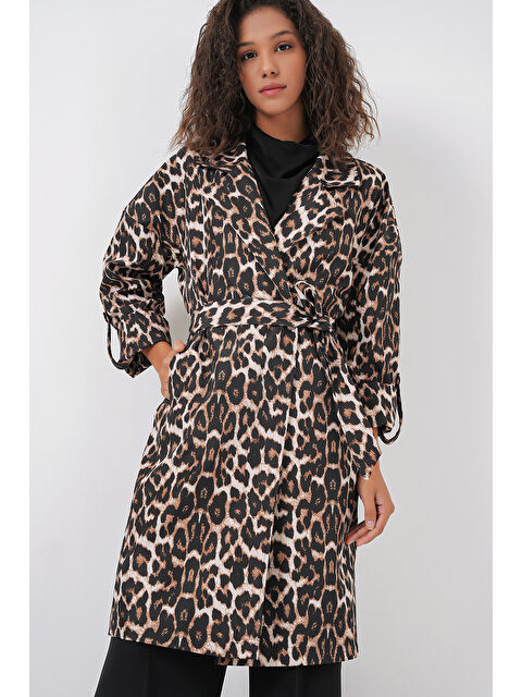 Bigdart 9104 Kruvaze Yaka Astarlı Trençkot - M. Kahverengi - S000085429-1358