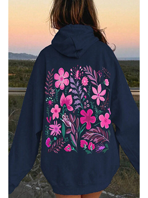 uyguntarz Bahar Esintisi Çiçek Baskılı Oversize Sweatshirt - S000268270-19459