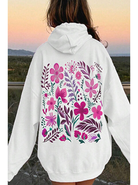 uyguntarz Bahar Esintisi Çiçek Baskılı Oversize Sweatshirt - S000268270-20063