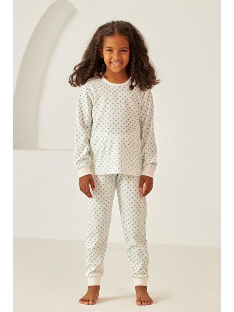 Katia And Bony Puantiye Desen Çocuk Pijama Takımı Ekru - S000272767-19965