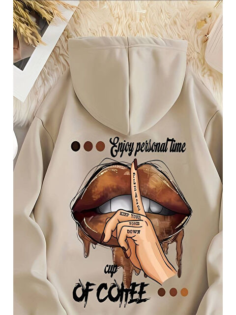 uyguntarz Enjoy Personel Time Baskılı Oversize Sweatshirt - S000268271-19928