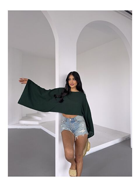 carla10 Müslin Keten Bluz Zümrüt - S000503786-18709