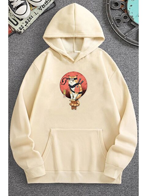 uyguntarz Unisex Shinobi Kedi Baskılı Sweatshirt - S000268272-19928