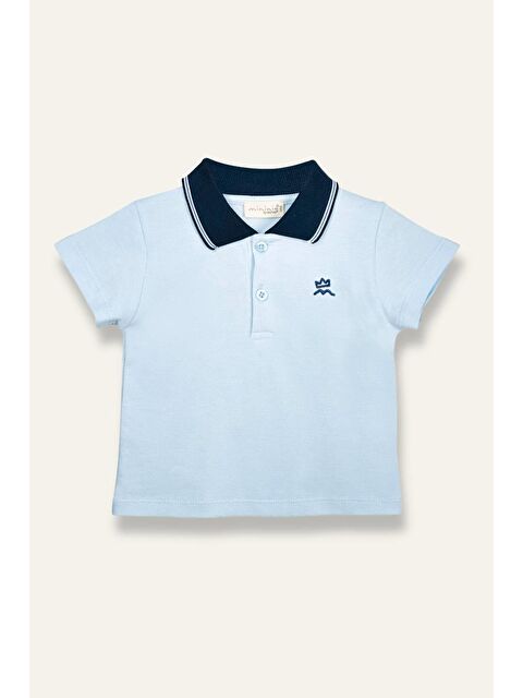 MİNİNİO Erkek Çocuk Polo Yaka T-Shirt - Açık Mavi - S000362687-17437